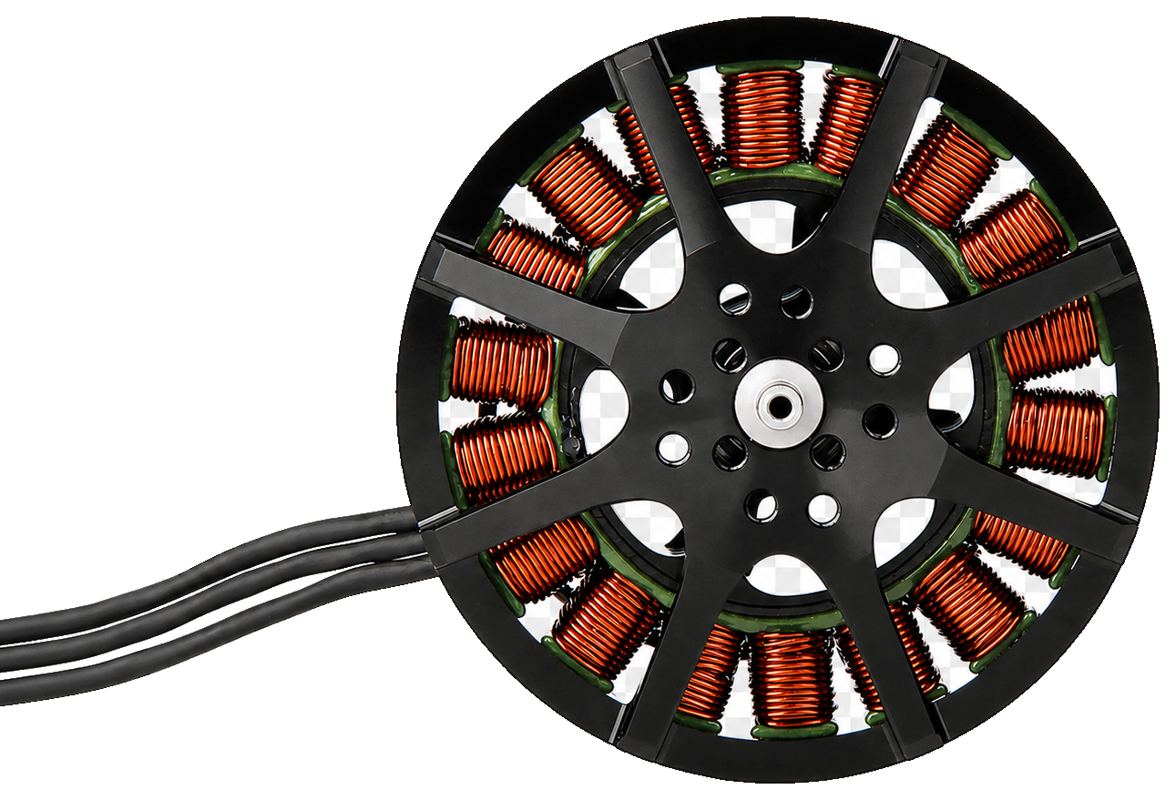 Representative illustration of a BLDC motor with copper windings